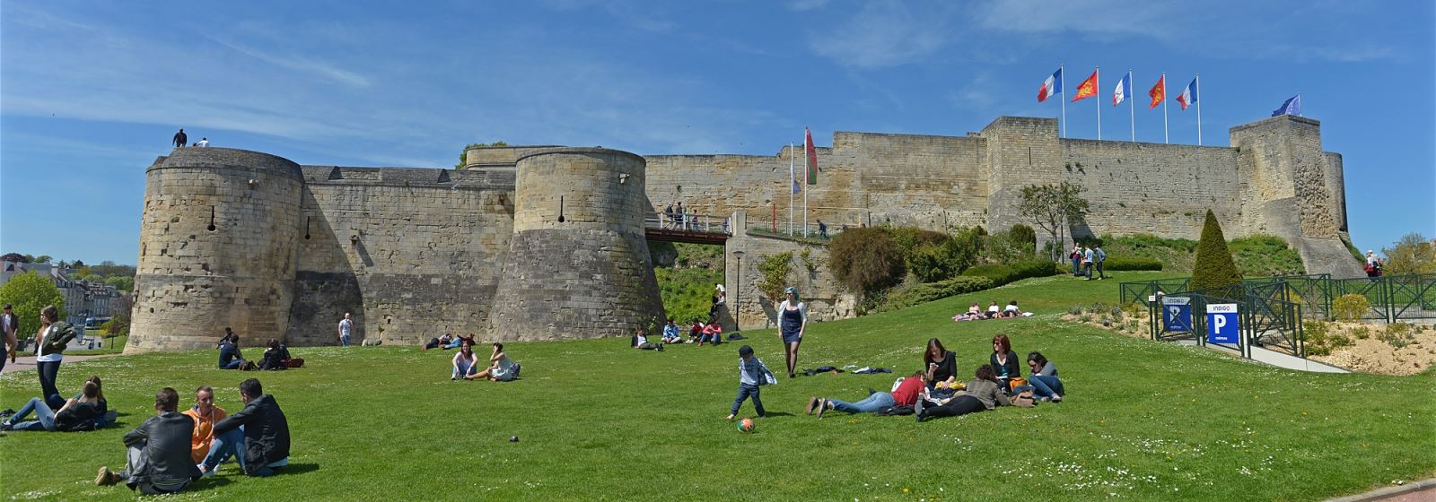 Panorama of a chateau in Caen, France